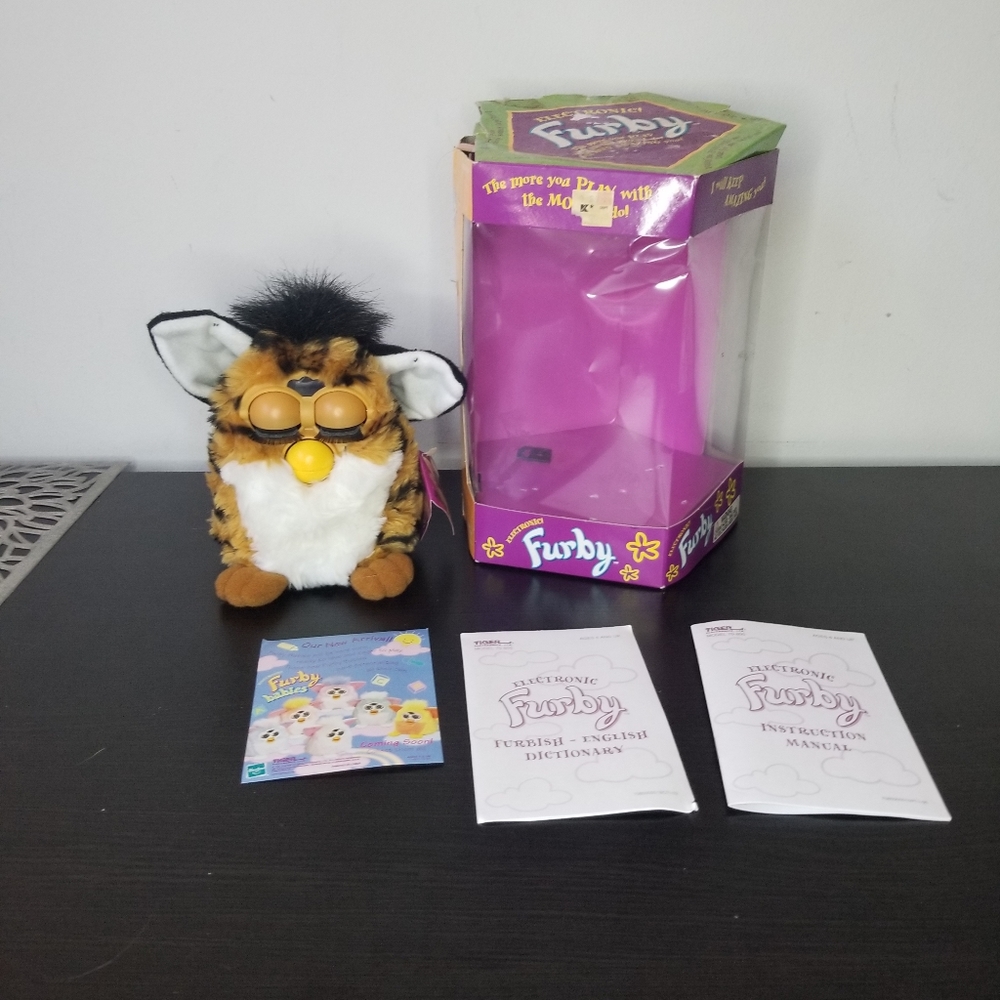 Furby 1998 Original Tiger Striped YouTube video in Description